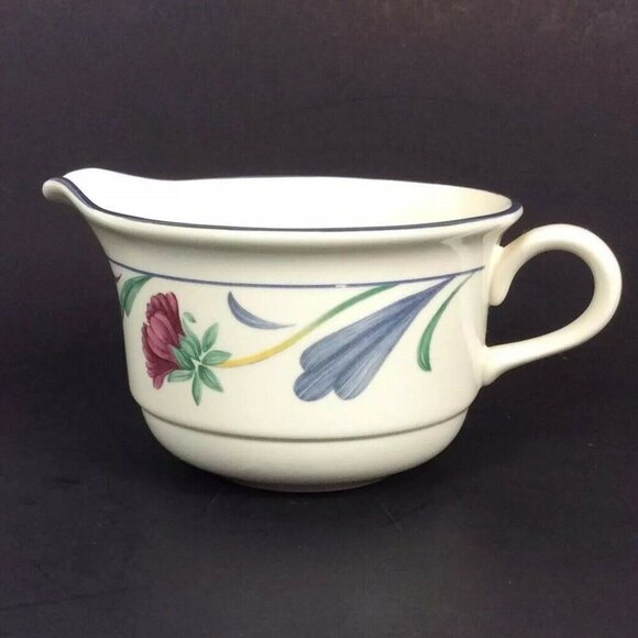 Lenox Chinastone Poppies On Blue Creamer Vintage 90s - Picture 1 of 6